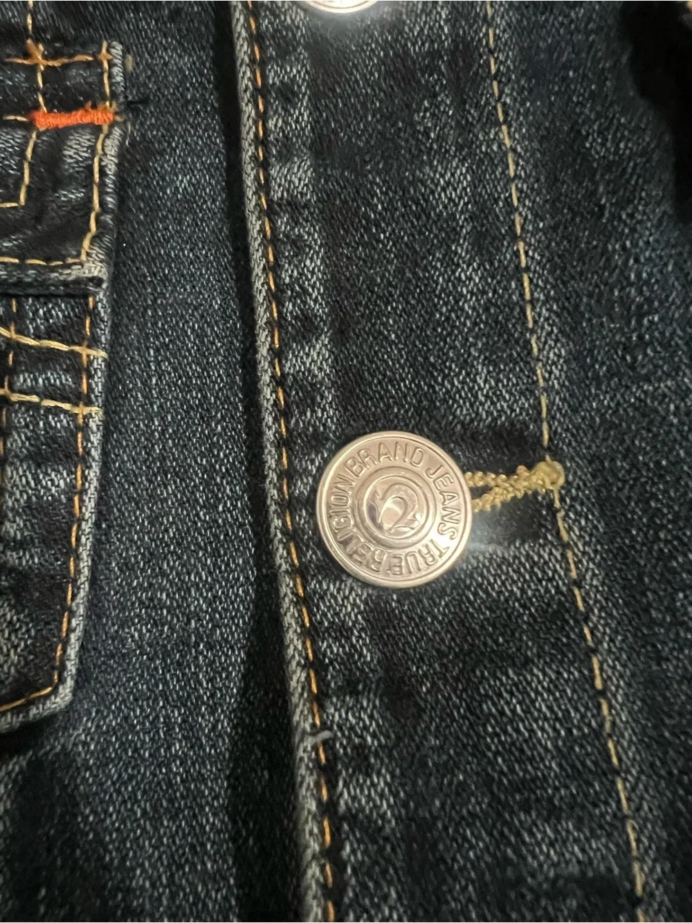 True Religion Kids Dark Blue Denim Jacket with Signature Stitching